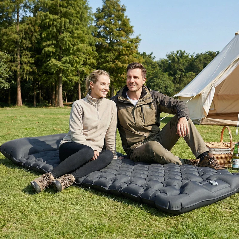 Sekey Selbstaufblasbare Isomatte 200×70×10 cm – Ultraleicht, Komfortabel & Grau für Camping, Trekking & Outdoor