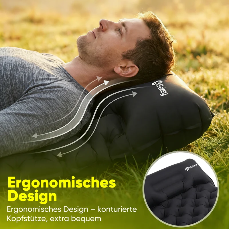 Sekey Selbstaufblasbare Isomatte 200×70×10 cm – Ultraleicht, Komfortabel & Wasserdicht für Camping, Trekking & Outdoor