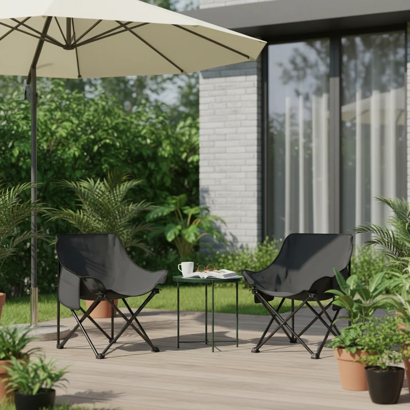 Sunula Campingstuhl Faltbar Ultraleicht, 1/2 Stück, Tragbar mit Tragetasche und Seitentaschen, 100 kg Belastbar, Rutschfeste Füße, Mondstuhl Design, Für Camping, Angeln, Picknick, Garten, Strand, 600D Oxford-Stoff