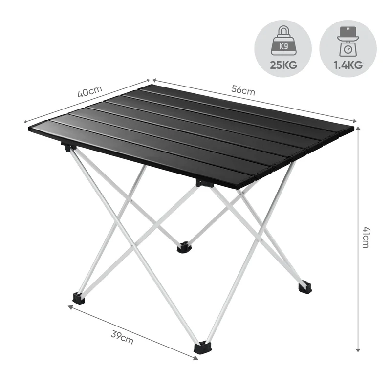 Sunula Klappbarer Campingtisch, Ultraleicht 1,7 kg, 30 kg Tragkraft, Wasserdicht, Rutschfest, 3 Größen, Einfach zu Montieren, Für Camping, Picknick, Garten, Outdoor