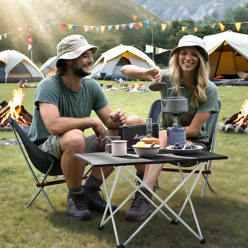 Sunula Klappbarer Campingtisch, Ultraleicht 1,7 kg, 30 kg Tragkraft, Wasserdicht, Rutschfest, 3 Größen, Einfach zu Montieren, Für Camping, Picknick, Garten, Outdoor