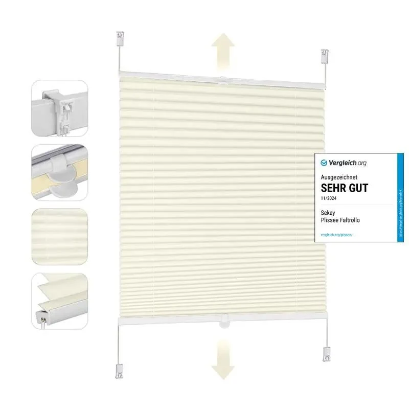 Sekey Plissee ohne Bohren, Beige