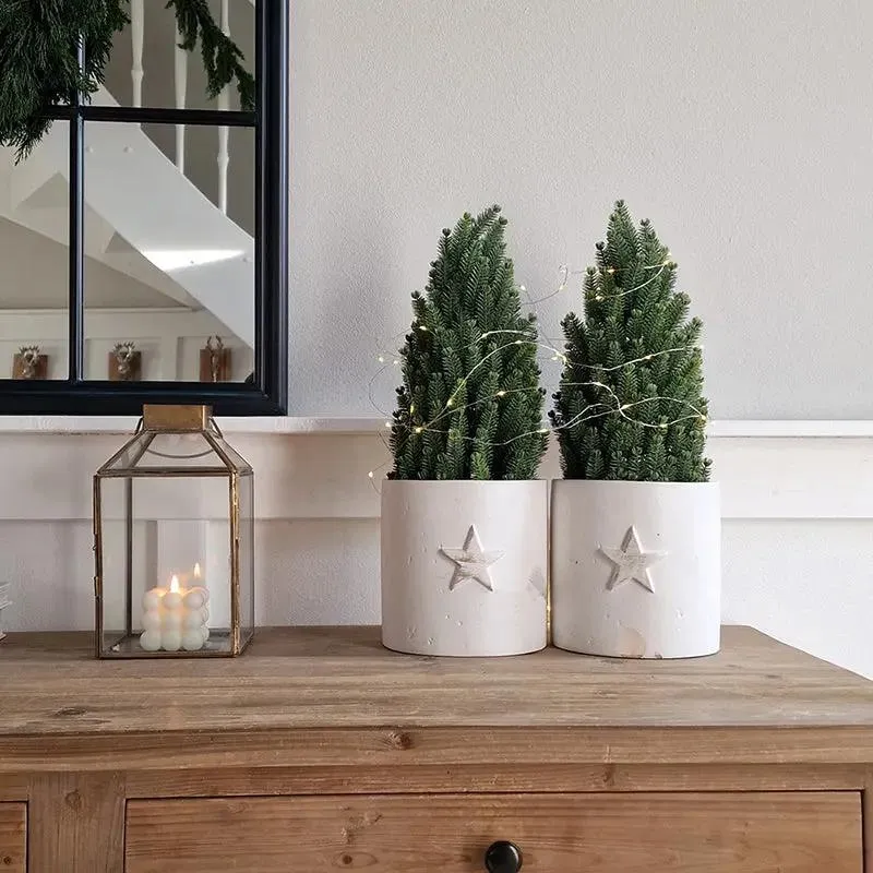 Salcar 50cm Künstlicher Weihnachtsbaum Kleinmit Basistopf, Nordmanntanne, aus 100% PE Spritzguss