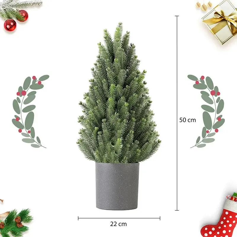 Salcar 50cm Künstlicher Weihnachtsbaum Kleinmit Basistopf, Nordmanntanne, aus 100% PE Spritzguss