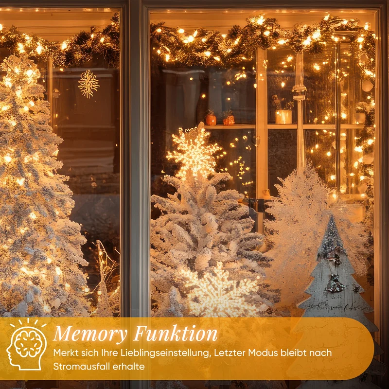 Salcar LED Cluster Lichterkette aus Kupferdraht – 5m/10m/15m/20m, 200–800 LEDs, Wasserdicht, 8 Modi, Timer & Memory, für Innen & Außen, Weihnachtsbaum, Garten, Hochzeit, Party – Warmweiß