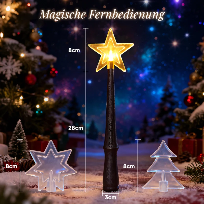 Salcar Magischer Zauberstab Kinder Leuchtend mit Licht & Sound, 24V/31V Zauberstab-Schalter-Set für Weihnachts-, Halloween-, Hochzeits- & Partydekoration