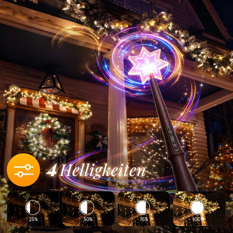 Salcar Magischer Zauberstab Kinder Leuchtend mit Licht & Sound, 24V/31V Zauberstab-Schalter-Set für Weihnachts-, Halloween-, Hochzeits- & Partydekoration