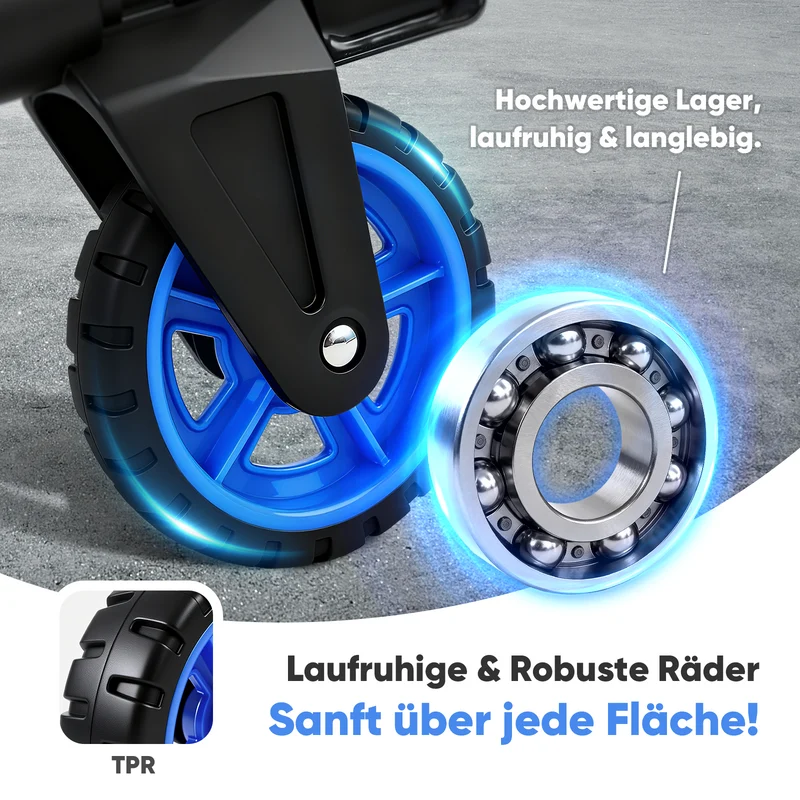 Sekey Klappbare Sackkarre Ultraleicht (3,5 kg), 80 kg Tragkraft, 3-stufig höhenverstellbar, Aluminium Transportkarre mit TPR-Rädern & ergonomischem Griff