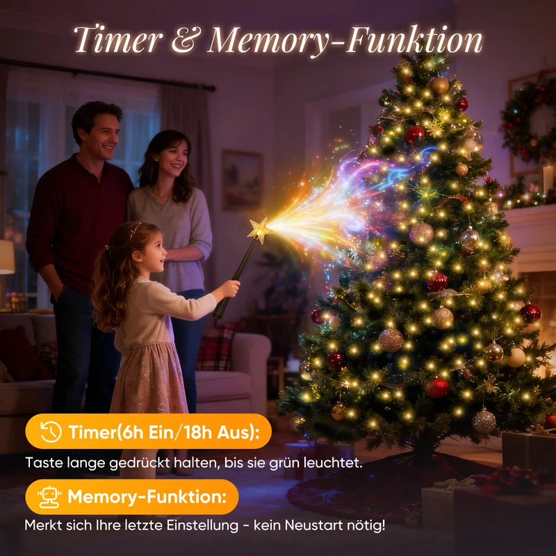 Salcar LED-Lichterkette, 8 Girlanden mit Fernbedienung & Timer, 200 / 280 LEDs Warmweiß, 13 Modi, IP44 Spritzwassergeschützt Perfekte Christbaumbeleuchtung für 9040 cm Tannenbäume
