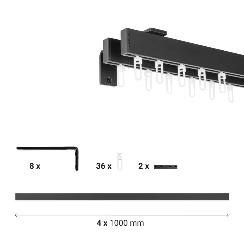 Vorhangschiene SQUARE Doppelläufig