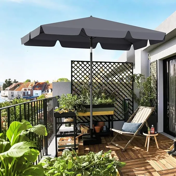 Sekey Rechteckiger Balkon-Sonnenschirm 200x125 cm – UPF50+, 4 Farben (Apfelgrün, Weiß, Dunkelgrau, Beige) + Schutzhülle