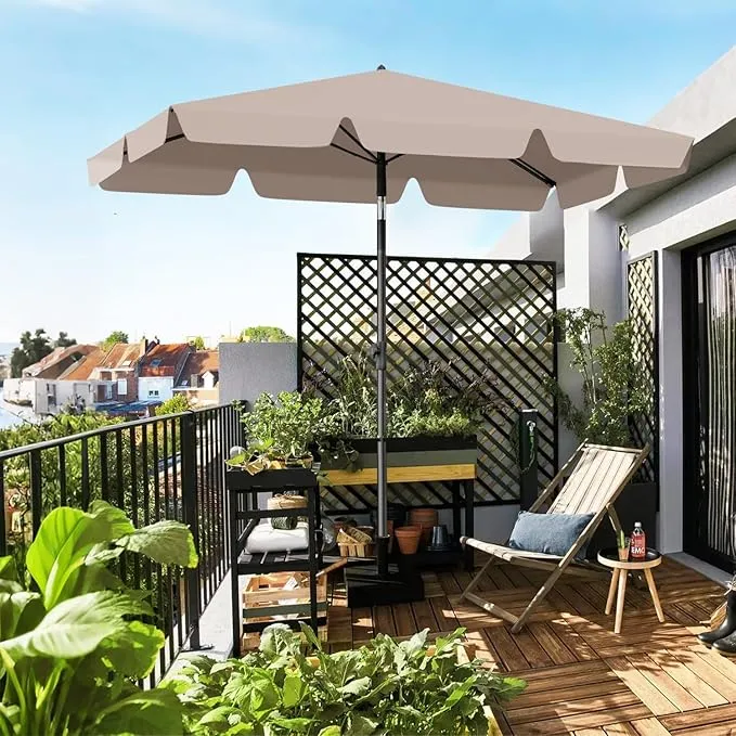 Sekey Rechteckiger Balkon-Sonnenschirm 200x125 cm – UPF50+, 4 Farben (Apfelgrün, Weiß, Dunkelgrau, Beige) + Schutzhülle