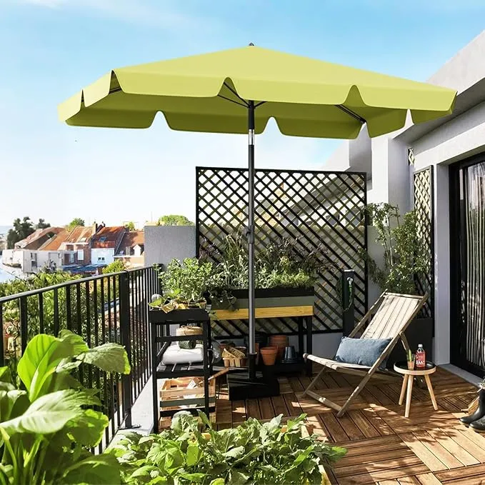 Sekey Rechteckiger Balkon-Sonnenschirm 200x125 cm – UPF50+, 4 Farben (Apfelgrün, Weiß, Dunkelgrau, Beige) + Schutzhülle