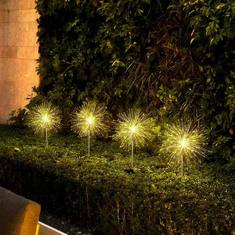Salcar 2er Set LED Solar Gartenleuchte mit Feuerwerk-Effekt