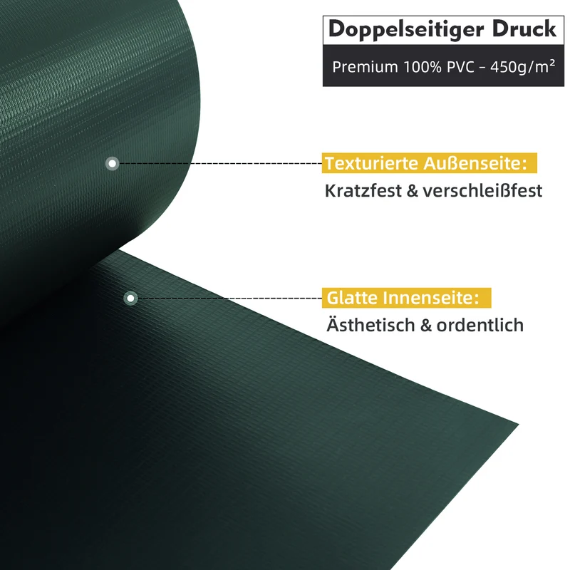 Sekey PVC Sichtschutzstreifen für Doppelstabmattenzaun – Sichtschutzband mit Befestigungsclips, UV-beständig & Wetterfest, Windschutz für Gartenzaun, Grün