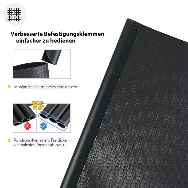 Sekey PVC Sichtschutzstreifen für Doppelstabmattenzaun – Sichtschutzband mit Befestigungsclips, UV-beständig & Wetterfest, Windschutz für Gartenzaun, Anthrazit