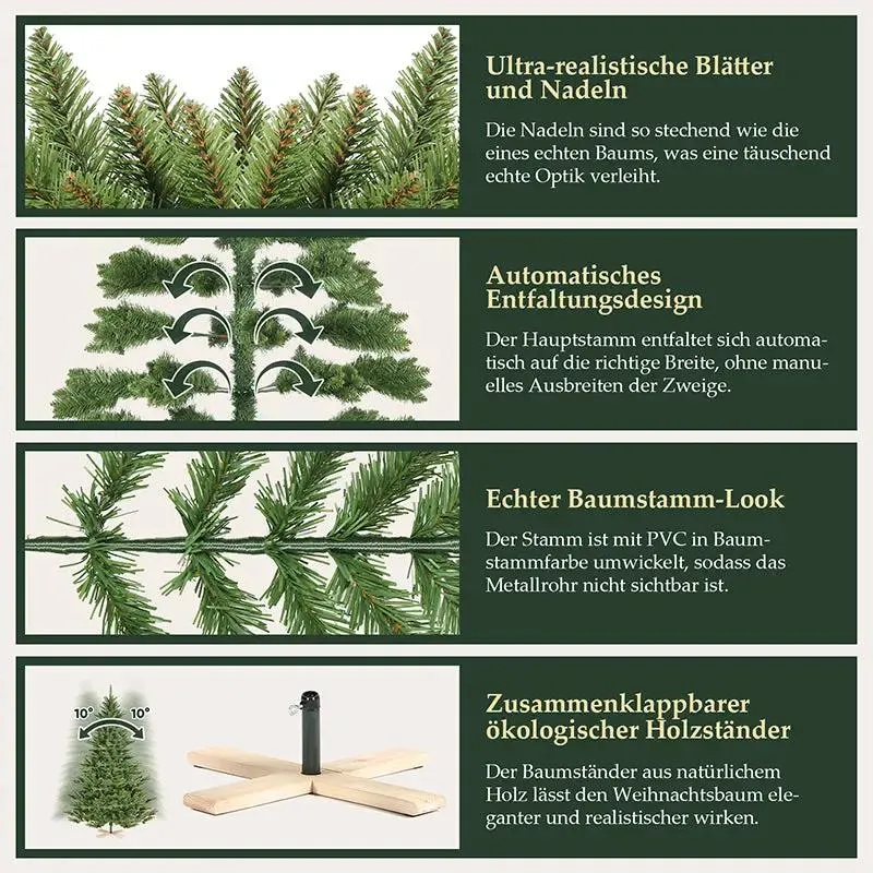 Salcar 180/210cm Künstlicher Weihnachtsbaum, Nordmanntanne, mit 560/760 Zweigen