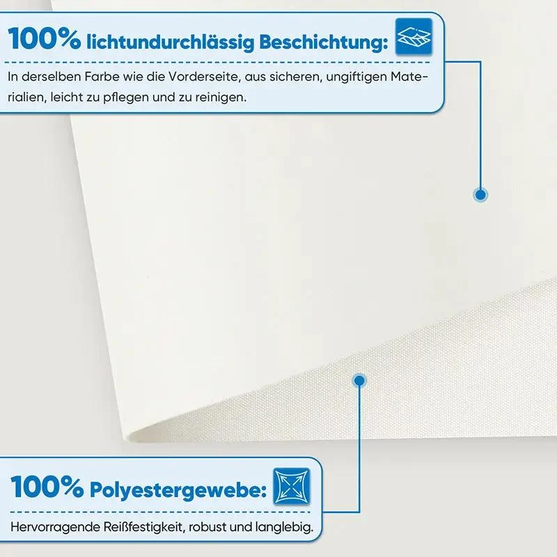 Sekey Verdunkelungsrollo, doppelseitig gleichfarbig und ohne Bohren, Creme