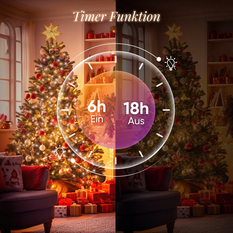 Salcar LED Lichterkette Außen, Warmweiß & Kaltweiß, 14 Modi, Timer & Memory, IP44 Wasserdicht, Weihnachtsbeleuchtung für Garten, Balkon, Party, Hochzeit