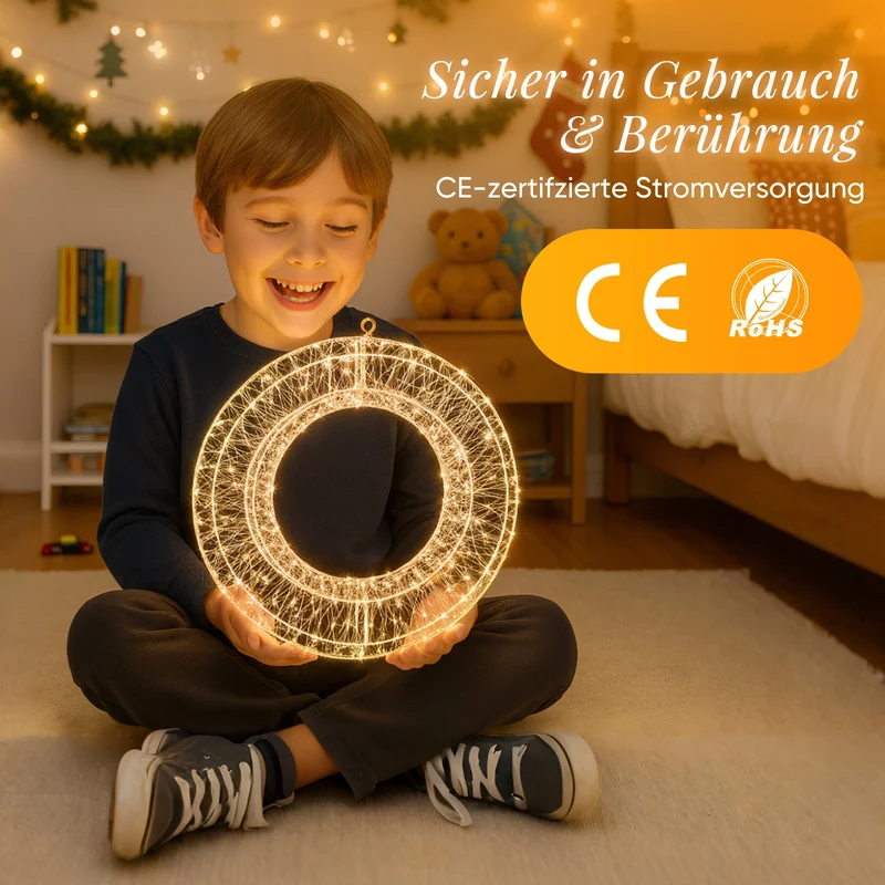 Salcar LED Lichtkranz Ø35cm & Ø55cm, 720-1440 LEDs, Metallkranz, Weihnachtsdeko Fenster & Tür, 8 Modi, Timer & Memory, IP44 Wasserdicht, Innen & Außen, Warmweiß