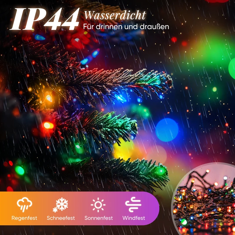 Salcar LED Cluster Lichterkette Außen & Innen, 500/1000 LEDs, Warmweiß oder Bunt 8 Modi, Timer & Memory, Spritzwassergeschützt Dichte Weihnachtslichterkette für Baum, Garten & Deko