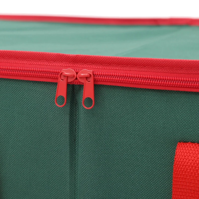 Salcar Grüne Aufbewahrungsbox für 128 Weihnachtskugeln – Faltbare Christbaumkugel-Box 64,8×32,3×34,2 cm mit 128 Fächern, Tragegriffen & Doppelreißverschluss