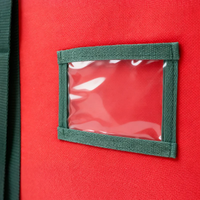 Salcar Rote Aufbewahrungsbox für 128 Weihnachtskugeln – Faltbare Christbaumkugel-Box 64,8×32,3×34,2 cm mit 128 Fächern, Tragegriffen & Doppelreißverschluss