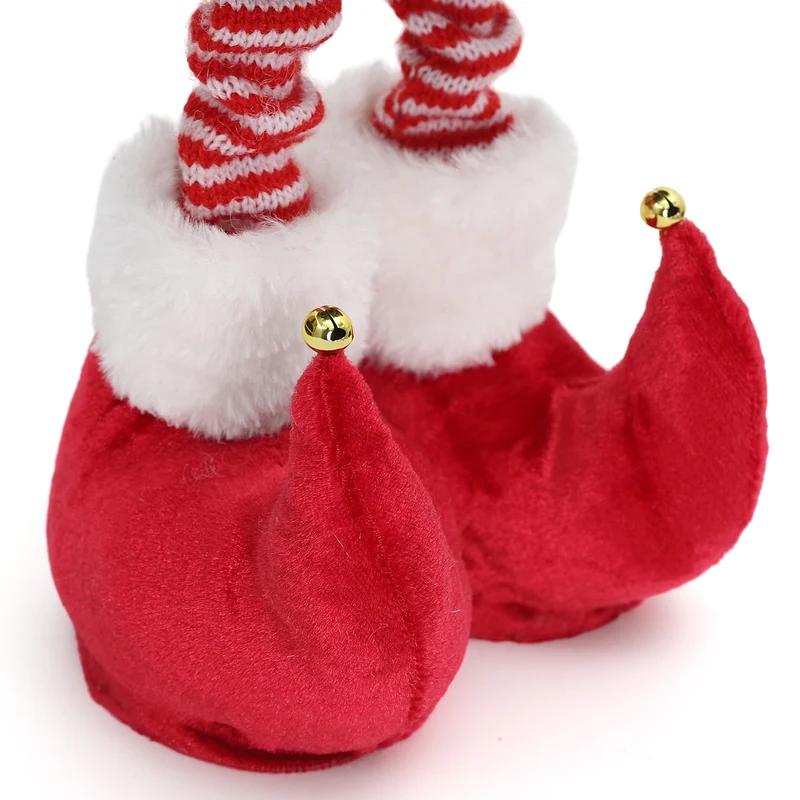 Salcar Weihnachtsjunge 60–90 cm – Stehende Weihnachtsfigur mit teleskopierbaren Beinen, Rote Kleidung & Zipfelmütze, Weihnachtsdeko für Wohnzimmer & Kinderzimmer