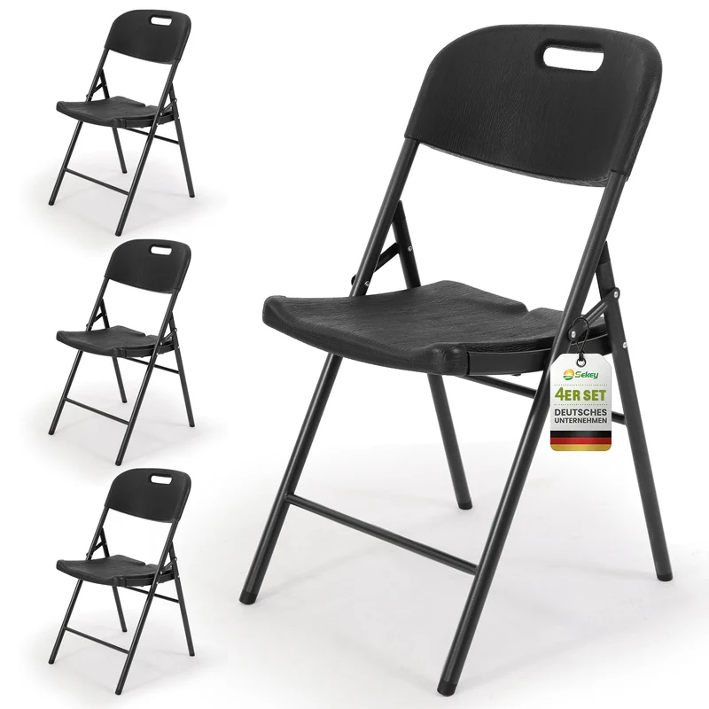 Sekey Klappstuhl Holzmaserung – Klappbare Gartenstühle für Balkon, Terrasse & Garten (2er, 4er & 6er Sets)