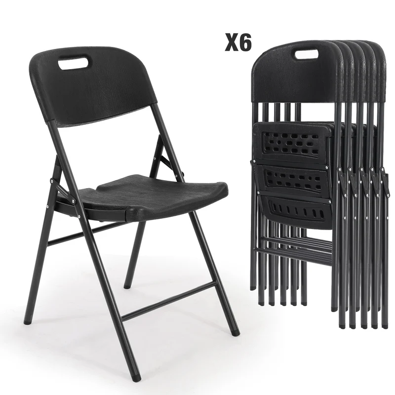 Sekey Klappstuhl Holzmaserung – Klappbare Gartenstühle für Balkon, Terrasse & Garten (2er, 4er & 6er Sets)