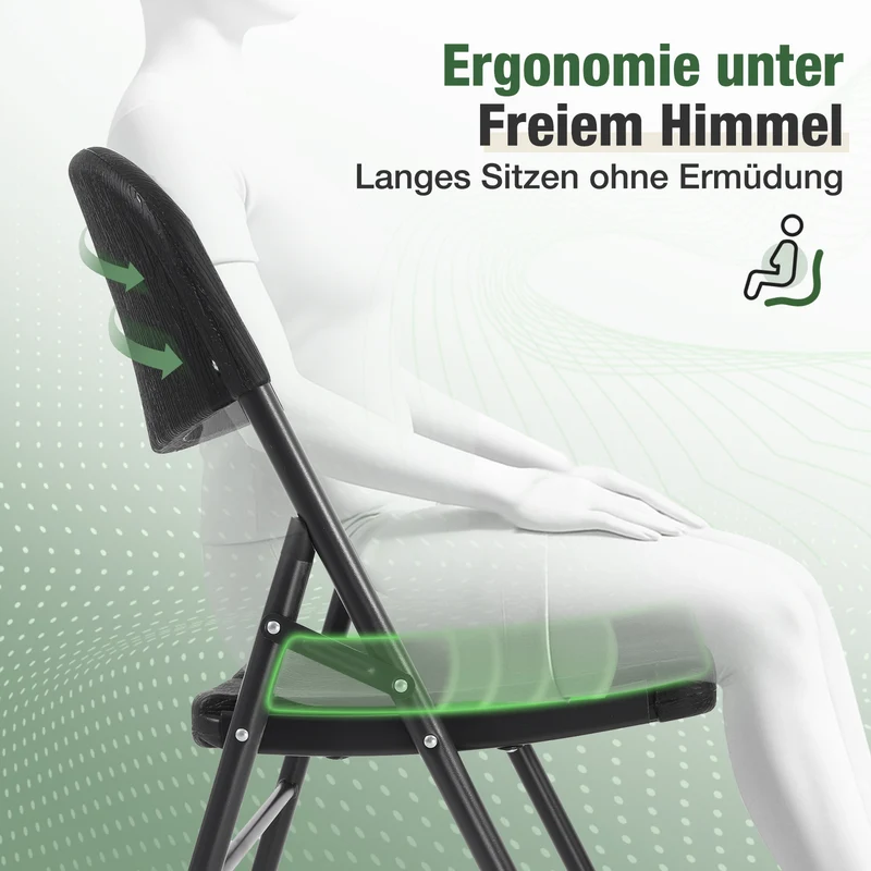 Sekey Klappstuhl Holzmaserung – Klappbare Gartenstühle für Balkon, Terrasse & Garten (2er, 4er & 6er Sets)