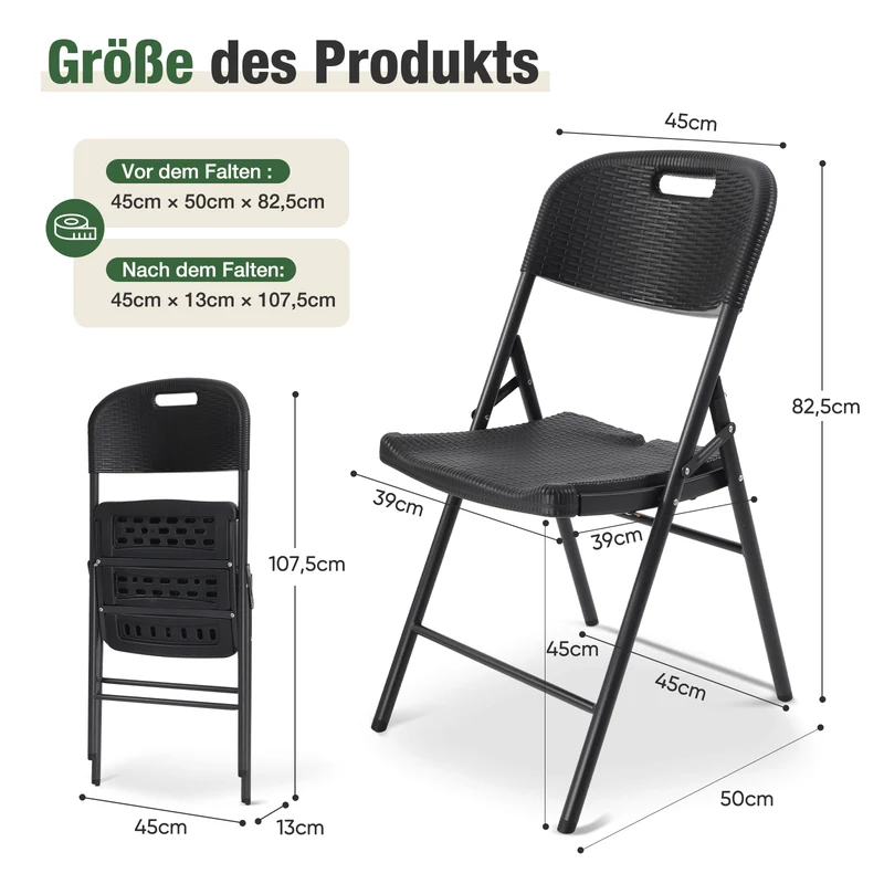 Sekey Klappstuhl – Klappbare Gartenstühle für Balkon, Terrasse & Garten (2er, 4er & 6er Sets)