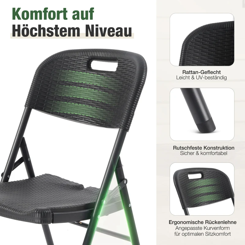 Sekey Klappstuhl – Klappbare Gartenstühle für Balkon, Terrasse & Garten (2er, 4er & 6er Sets)