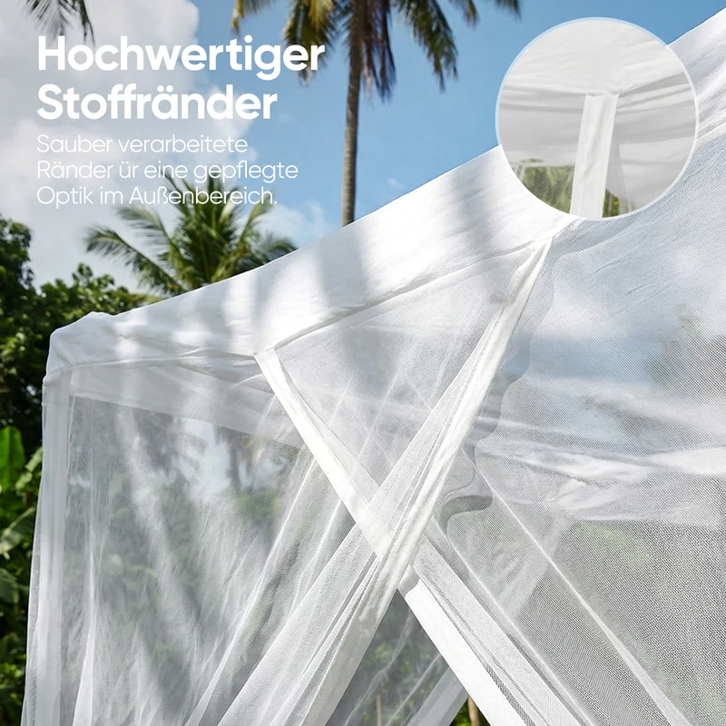 Sekey Moskitonetz Pavillon 3,5×2,5×2,5 m – Großes Fliegennetz für Pergola & Terrasse, Stabiler Mückenschutz Garten Outdoor mit Zubehör