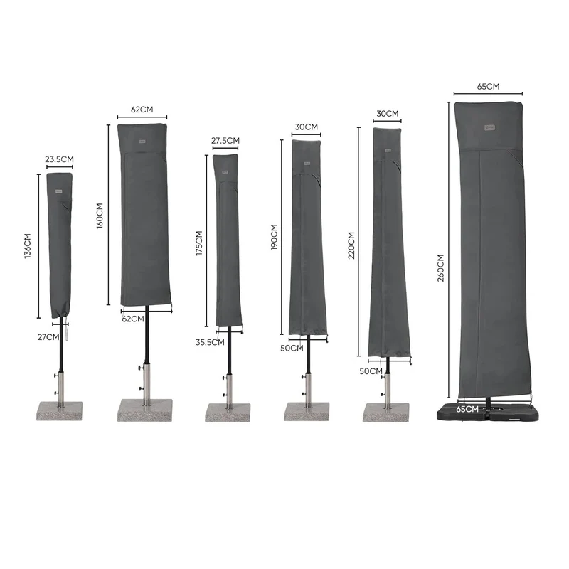 Sekey Sonnenschirm Schutzhülle mit Stab – Wasserdichte Abdeckung für Ø 400 cm / 240×330 cm Gartenschirm, UV-beständig, mit Belüftung & Reißverschluss