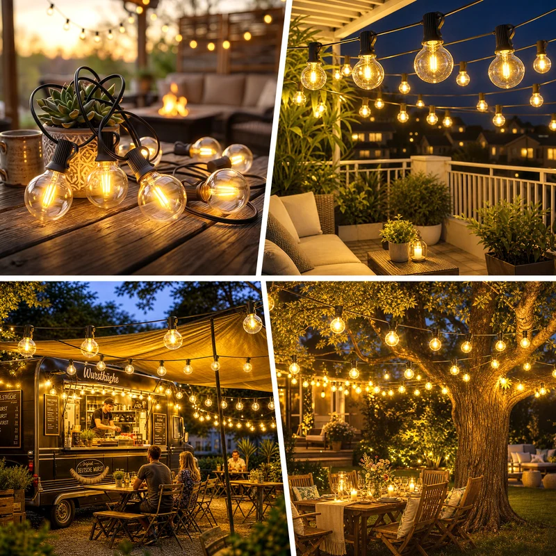 Salcar G40 Solar Lichterkette Außen 7m, 23FT, LED Solarleuchte Outdoor, Warmweiß, Solar & USB aufladbar, Fernbedienung, 8 Modi, Dimmbar, Timer, IP44 wetterfest für Garten, Balkon & Terrasse