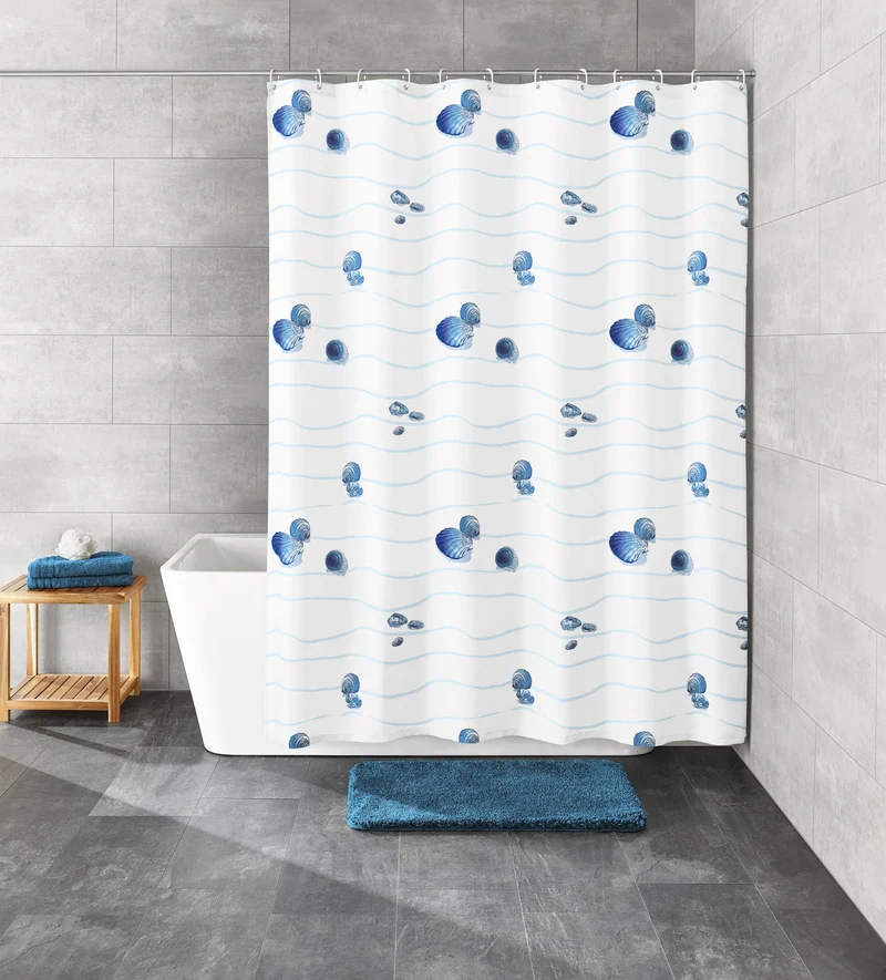 Duschvorhang Textil MIAMI Blau 180 x 200 cm