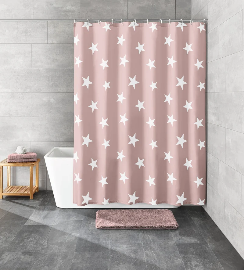 Duschvorhang Textil NOVA Old Rose 180 x 200 cm