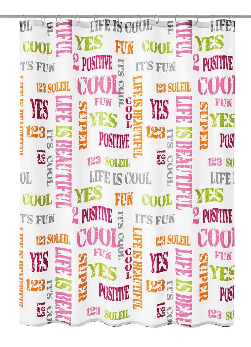 Duschvorhang Textil SCRIPT Multicolor 180 x 200 cm