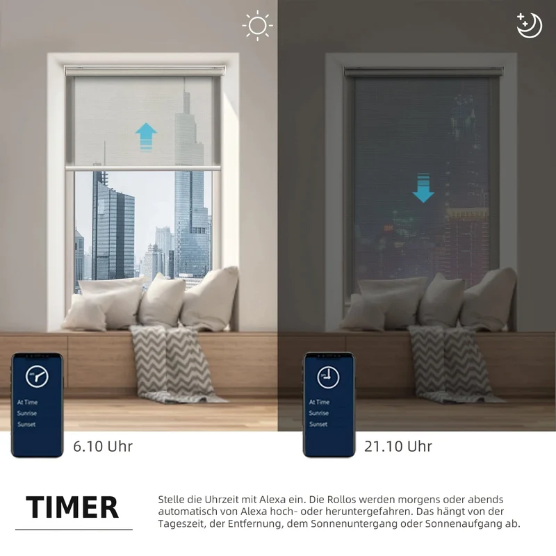 SmartWings Smart Innenrollos nach Maß 50% lichtdurchlässig PVC-Frei