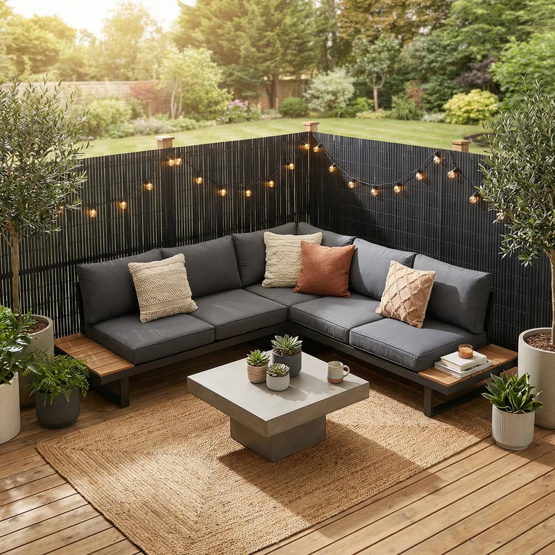 Sekey PVC Sichtschutzmatte – Balkon Sichtschutz mit Abdeckprofil & Kabelbindern, Wind- und Wetterschutz für Balkon und Garten, Anthrazit