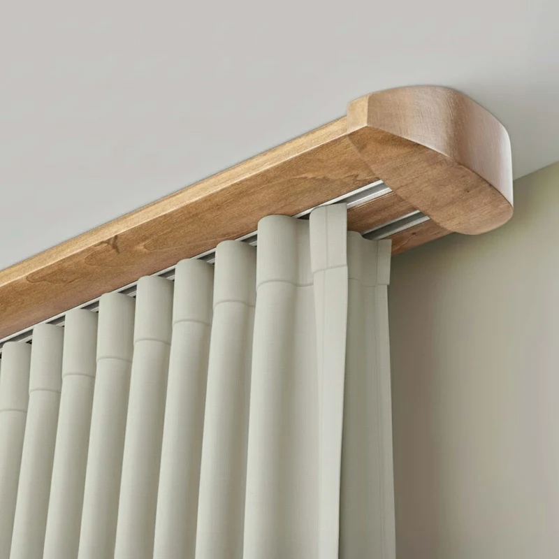 Double wooden curtain track Siena