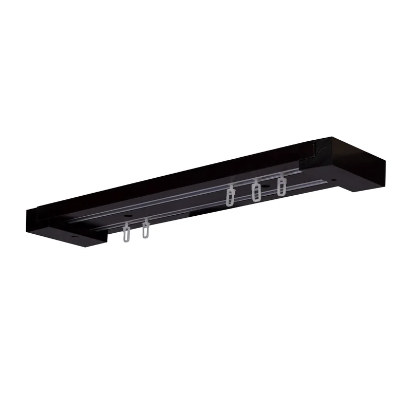 Curtain and drape track system Travetto Double made of wood