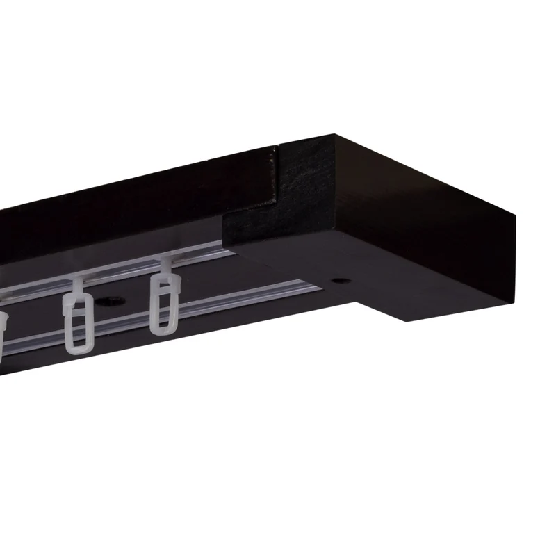 Curtain and drape track system Travetto Double made of wood