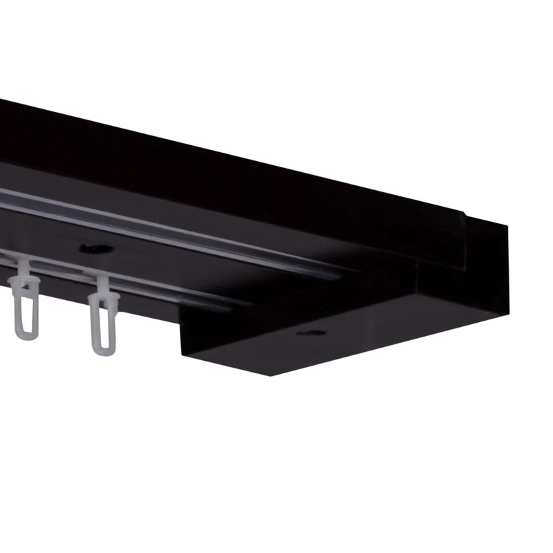Curtain and drape track system Travetto Double made of wood