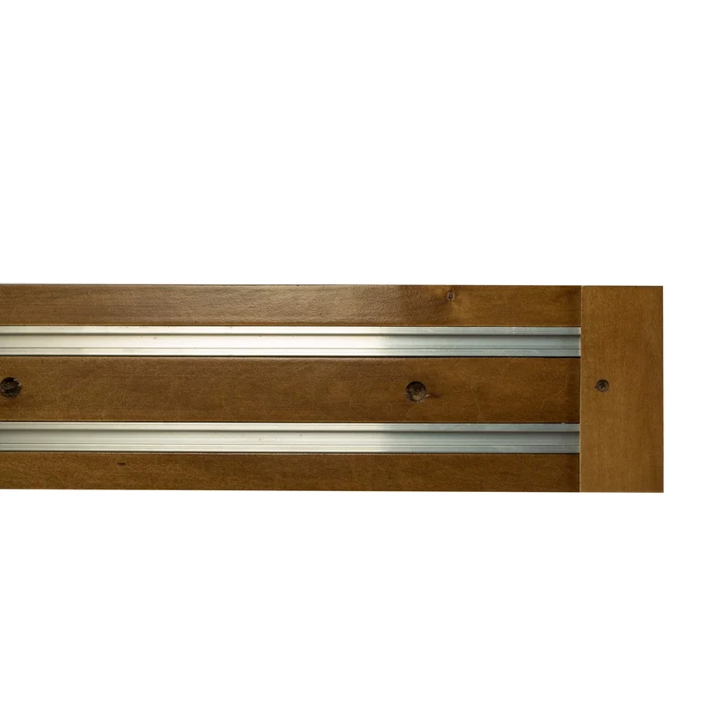 Curtain and drape track system Travetto Double made of wood