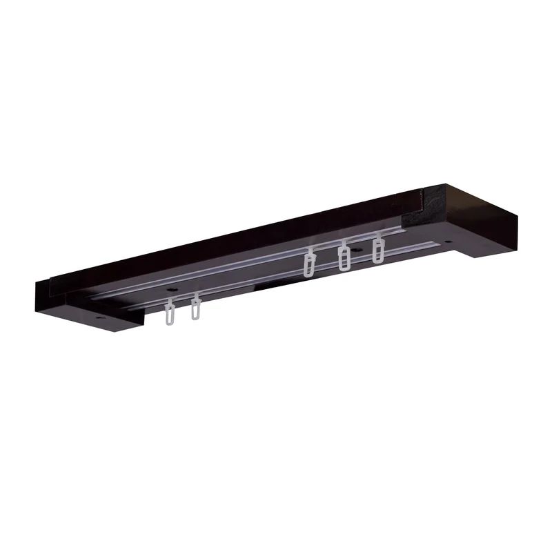 Curtain and drape track system Travetto Double made of wood