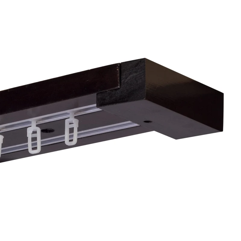 Curtain and drape track system Travetto Double made of wood