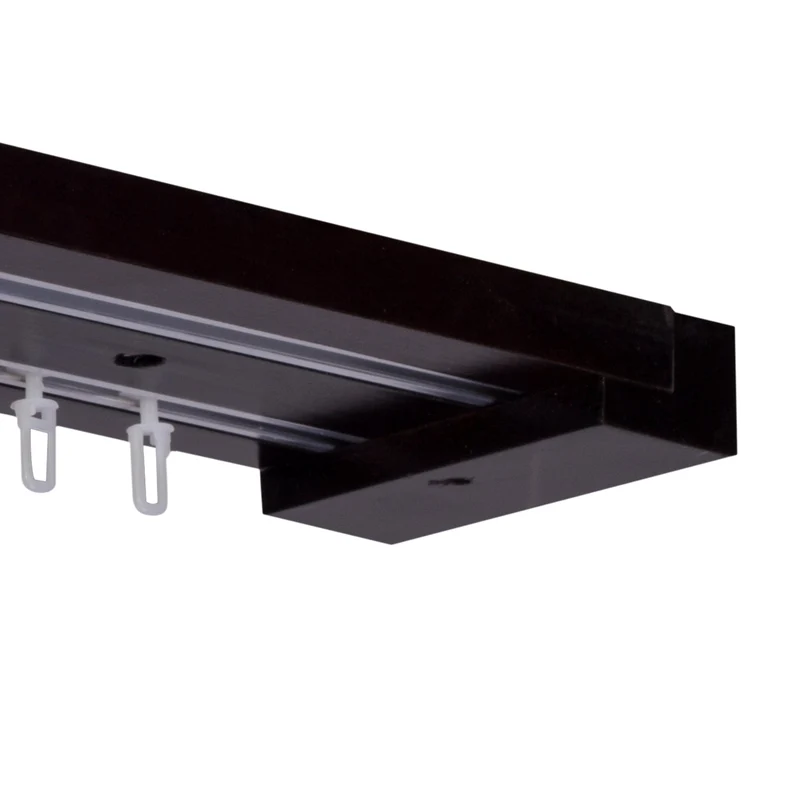Curtain and drape track system Travetto Double made of wood