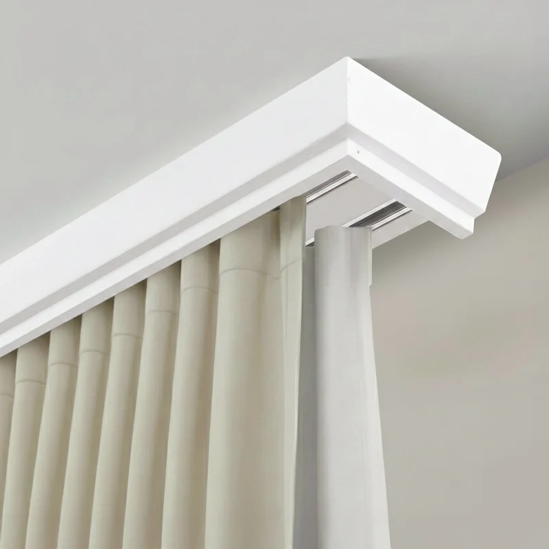 Conic Wooden Curtain Track System with Decorative Valance